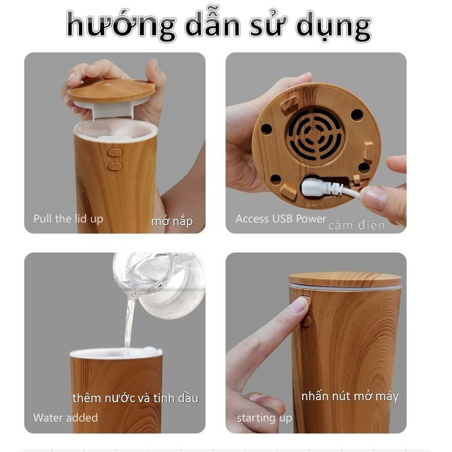 Máy khuếch tán tinh dầu xe hơi dung tích 100ml ( tặng kèm tinh dầu)