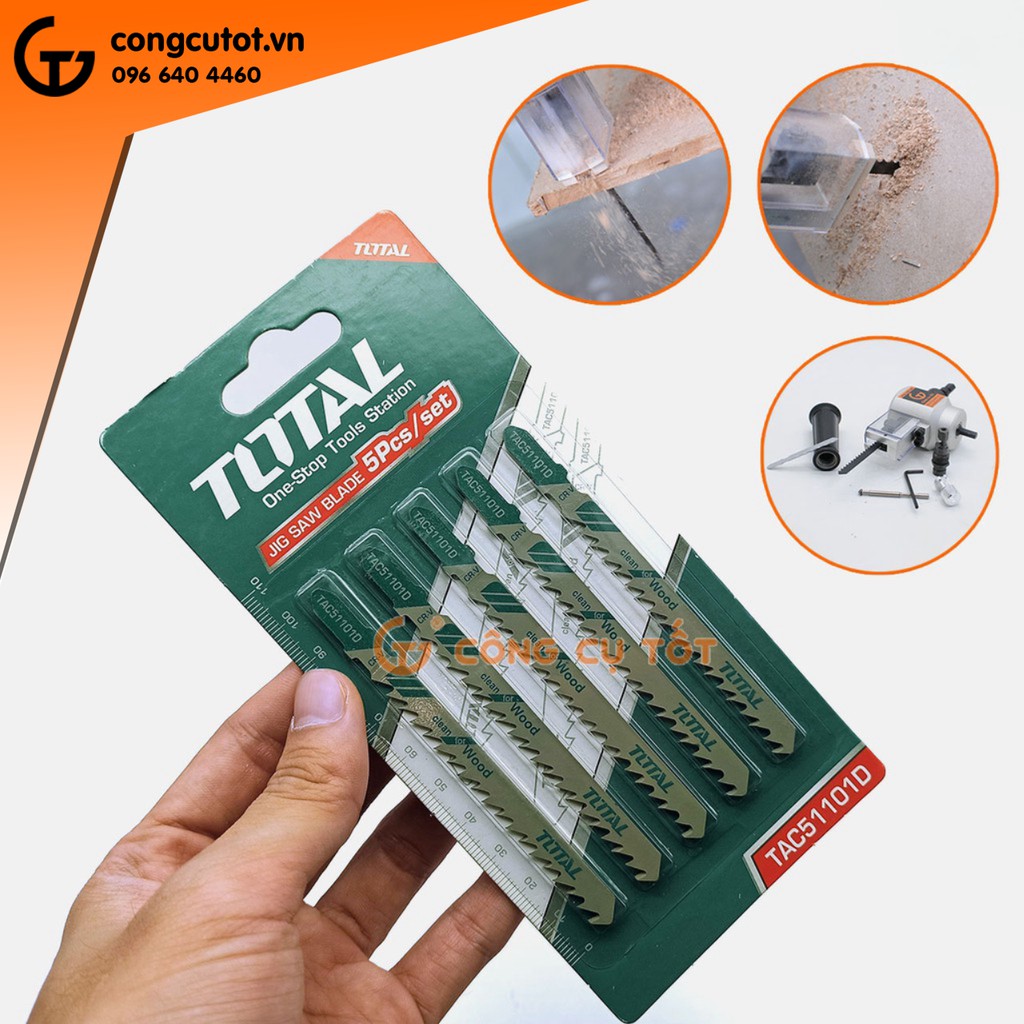 Vỉ 5 lưỡi cưa lọng gỗ Total TAC511101D