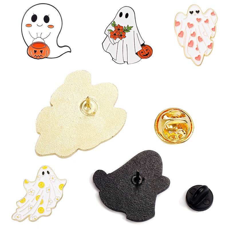 Phim hoạt hình dễ thương ma quái boo ghim men vui nhộn bí ngô ma ghim trâm cài áo phù hiệu trang sức halloween quà tặng cho bạn bè