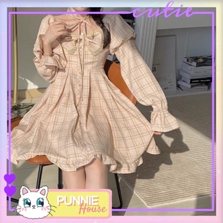 ĐẦM XOÈ TIỂU THƯ 🎀 CARO TAY BỒNG ĐÍNH NƠ 🎀 KÈM DÂY ĐEO CỔ CÙNG MÀU PHONG CÁCH LOLITA CỰC XINH