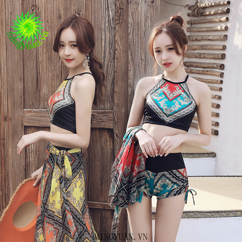 Set Đồ Tắm In Họa Tiết Thổ Cẩm Quyến Rũ Dành Cho Nữ | BigBuy360 - bigbuy360.vn