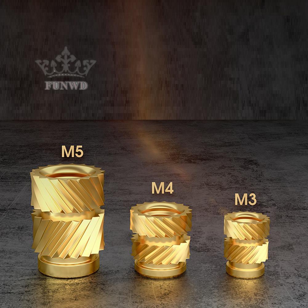 100PCS Threaded Insert Self-clinching Nut Brass Internal Thread Knurled M2.5