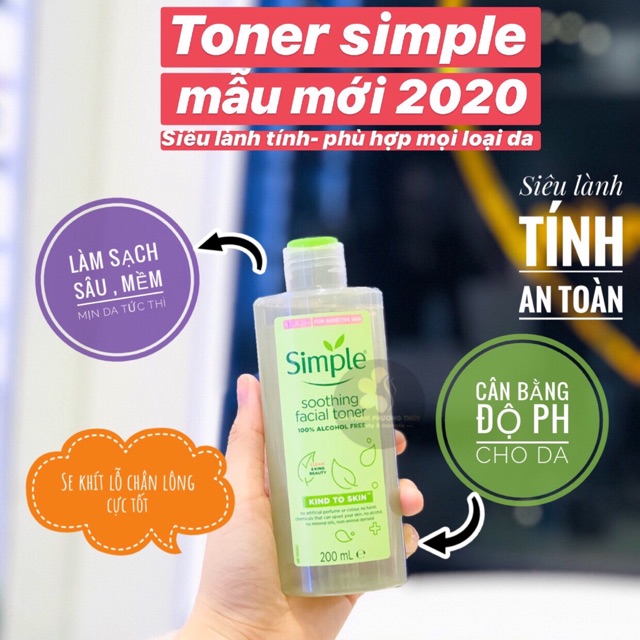 Nước hoa hồng Simple mẫu mới 2020