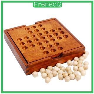 [FRENECI2] Wood Solitaire Board Chess Adults Classic Brain Teasers Intellectual Games