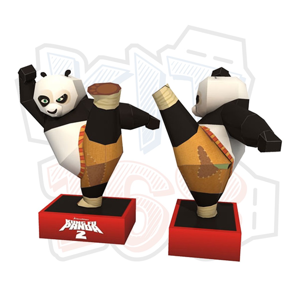 Mô hình giấy Anime Cartoon Gấu trúc Po - Kung Fu Panda ver 2