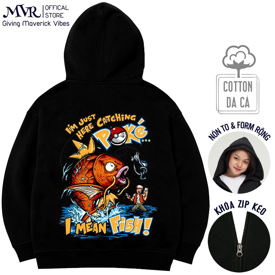 Áo hoodie khóa kéo zip bộ sưu tập thiết kế các mẫu in dành cho người câu cá cắm trại phượt dụng cụ camping KK24082201 07