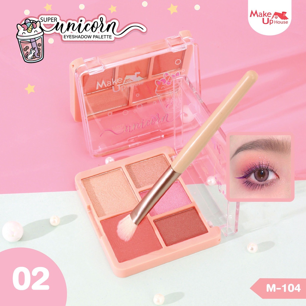 Bảng phấn mắt M104 Make Up House Super Unicorn Eyeshadow Palette Tông cam đào Thái Lan