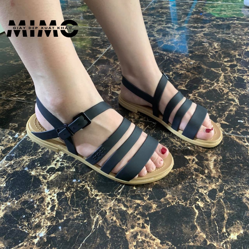 Sandal nữ, dép sandal Cross Tulum màu đen cá tính, sang trọng cho nữ