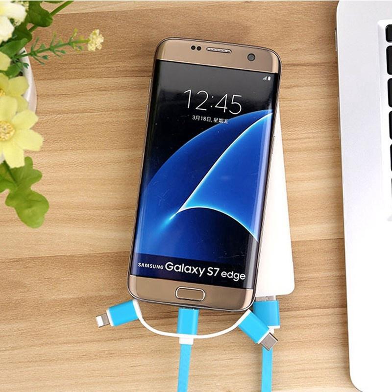 Dây cáp sạc 3 trong 1 đầu Micro USB / Type-C / Lightning cho IOS Android