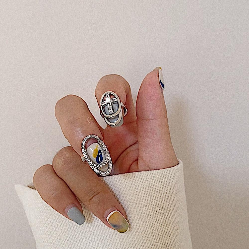 USNOW Nhẫn Đeo Móng Tay Thời Trang Hàn Quốc|Cô gái.Ốp Bảo Vệ Ngón Tay Chất Lượng Cao