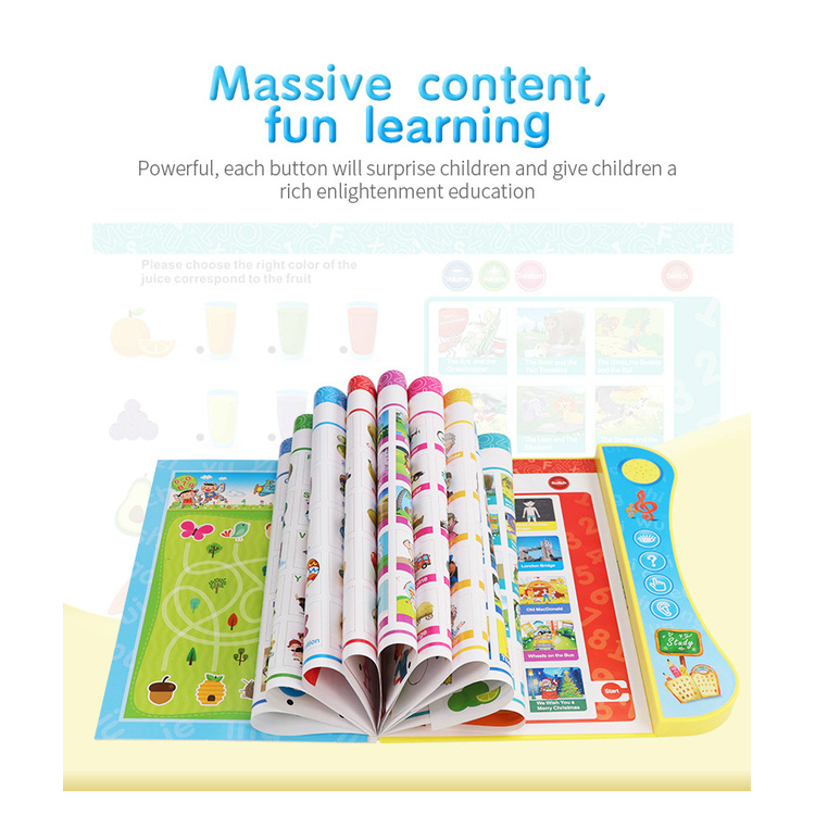 Children English Early Learning Book Kids Ebook With Voice Pen Touchpad Music Song Toy Books Mainan Toys Buku Latihan