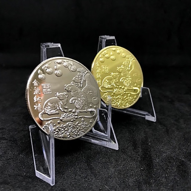 Đồng xu mạ vàng mạ bạc tuổi Tý - Tiền xu phong thuỷ may mắn phát tài | BigBuy360 - bigbuy360.vn