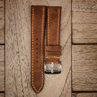 【 FREE SHIP】Dây đồng hồ da bò thật handmade da bò sáp size 16 ,18, 20, 22, 24, 26