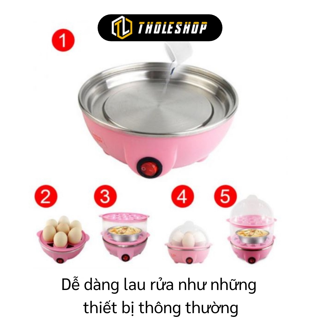 Nồi Hấp Mini - Nồi Hấp Trứng, Bánh Bao 2 Tầng Đa Năng, Tự Động Ngắt Điện 6034