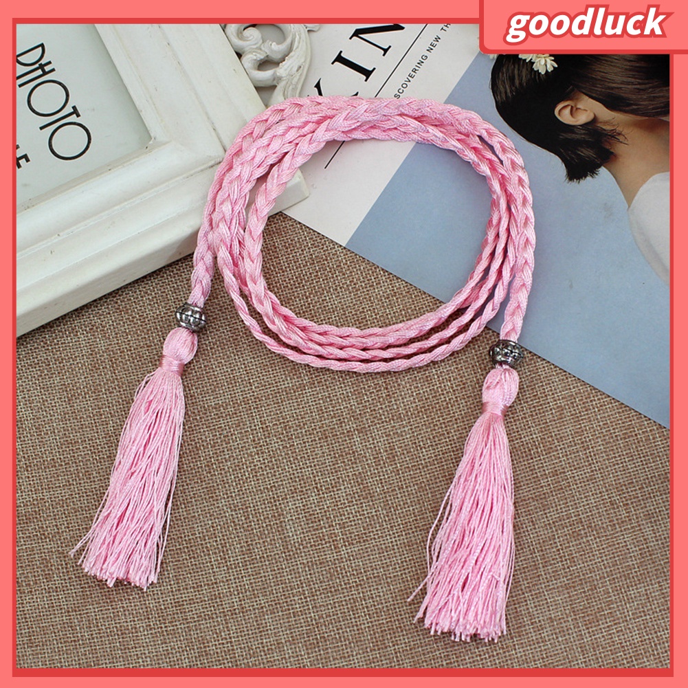 Thắt Lưng Dây Bện Phối Tua Rua Thời Trang Cho Nữ