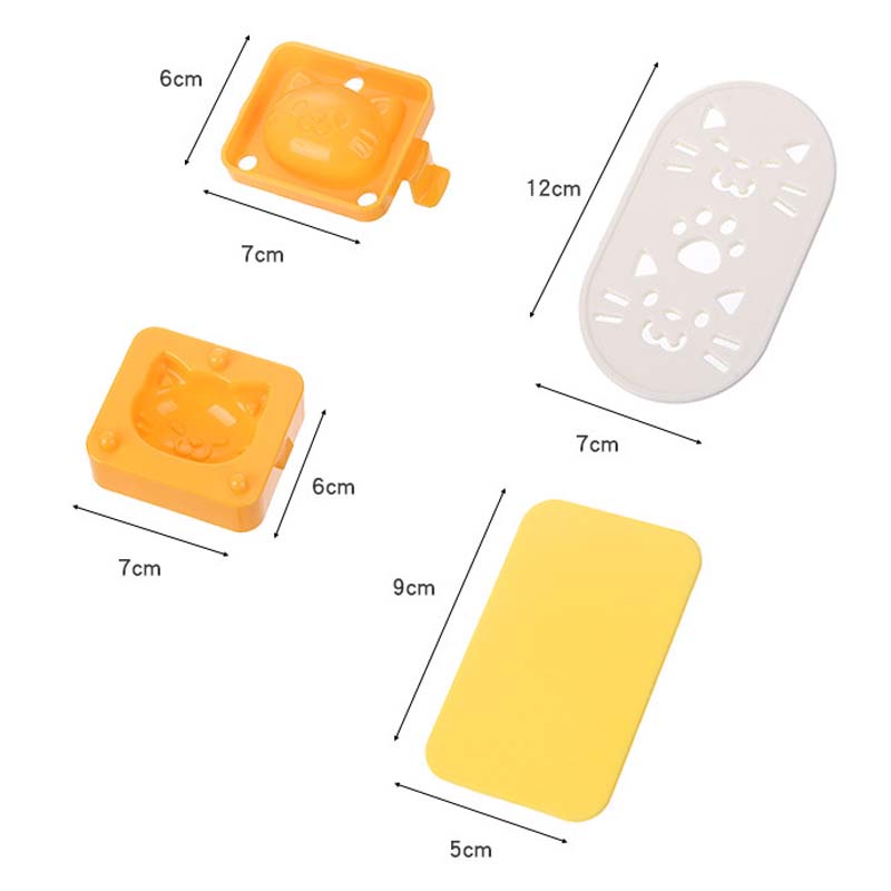 Khuôn Làm Cơm Nắm Hình Mèo Hoạt Hình Dễ Thương