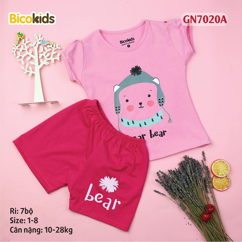 Bộ cotton bé gái chất chuẩn shop từ 8kg đến 28kg