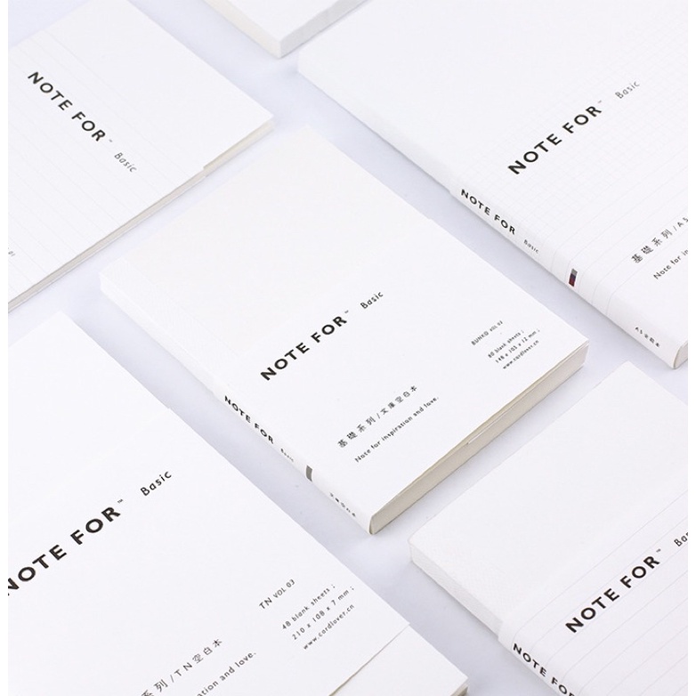 Sổ Note for basic grid blank line size A5 A6 làm bullet journal/planner/nhật ký/scrapbook Hàn Quốc Tẻn Tẻn