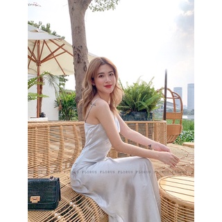 Đầm lụa cổ đổ Ellen dress - Grey