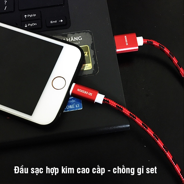 Dây cáp sạc chân ,micro bọc dù SD DESIGN L1 cho ip,samsung,xiaomi,… Mario Case