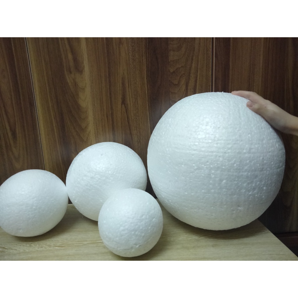 Quả cầu xốp kích thước đường kính 15cm, 20cm,25cm, 30cm [ HÀNG CẮT MÁY, XỐP CỨNG ĐẶC]