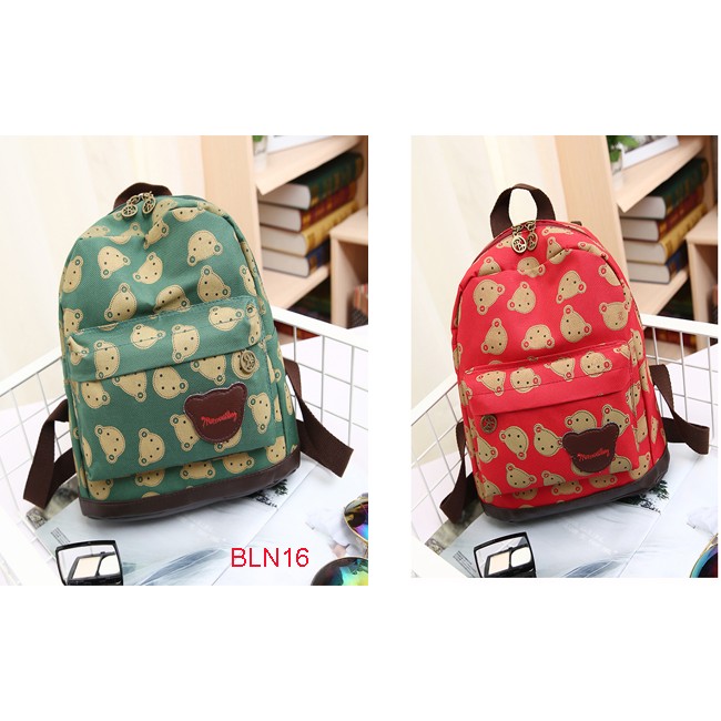 Ba lô hình gấu cho bé mẫu BLN16(xanh và đỏ)