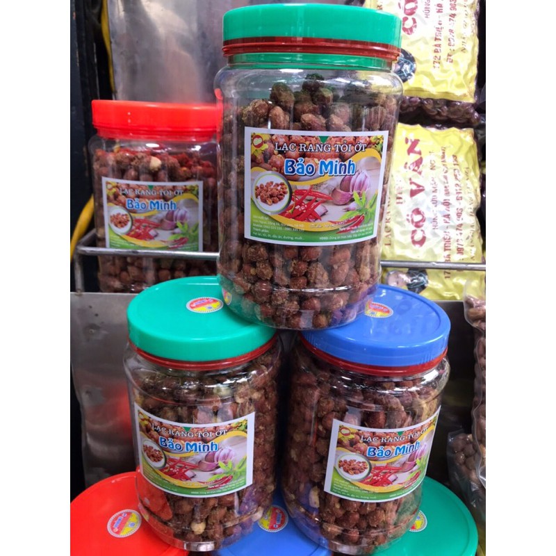 500 gam Lạc rang tỏi ớt chính hiệu Bảo Minh (lọ size to), đặc sản Hà Nội