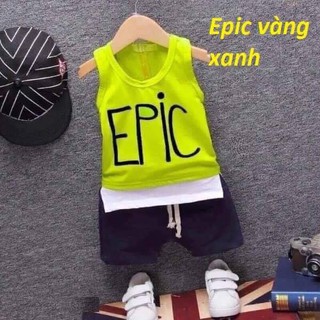 BỘ COTTON CHO BÉ TRAI VÀ BÉ GÁI - áo thun VÀNG XANH + QUẦN ĐEN - miha baby - mihababy - dola kids - dolakid