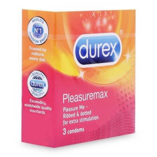 Bao cao su Durex Pleasuremax hộp 3 chiếc bcs gân gai  tạo cảm xúc mãnh liệt Sói.official