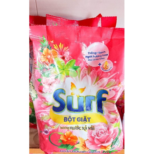 BỘT GIẶT SURF HƯƠNG NƯỚC XẢ VẢI TRẮNG - SẠCH NGÁT HƯƠNG HOA TÚI 2KG - 800G - 400G