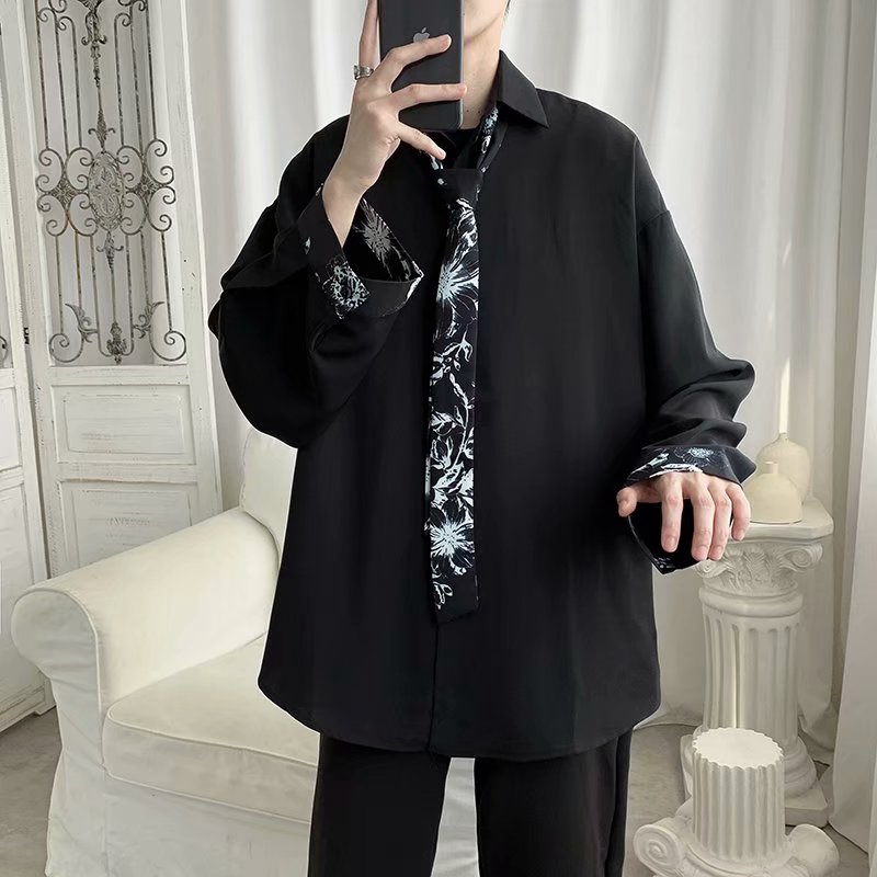 Áo sơ mi dáng rộng màu trơn thời trang đa năng dành cho nam