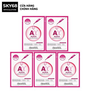 Combo 5 Mặt Nạ Giúp Cấp Ẩm, Mờ Thâm Sạm Mediheal Aura Alpha Mask Ex 23ml x 5