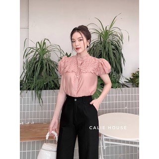 Áo cổ tàu sóng ngực thời trang công sở Calie House A248