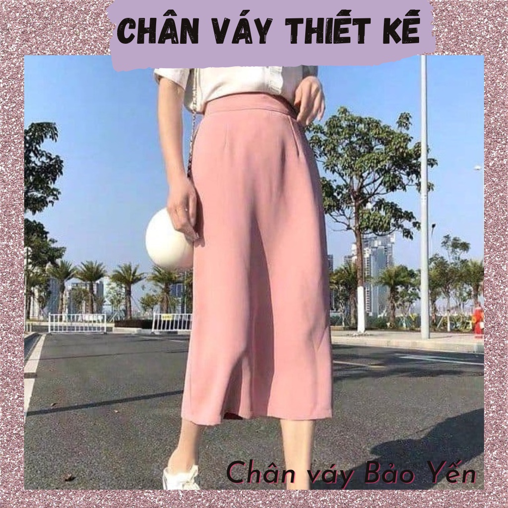 Chân váy dài midi dáng A nhẹ màu hồng phấn (sẵn size)-M11H