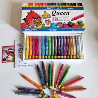 Bút màu sáp queen 18 màu, sáp màu queen không độc hại