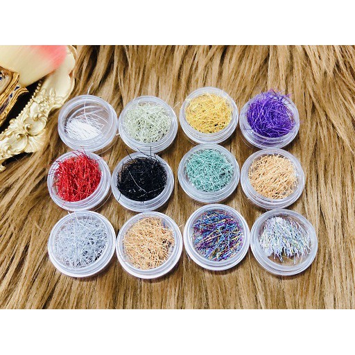 Set 12 hủ dây kim tuyến chuyên dùng trang trí móng tay chân - Sushi nail mi
