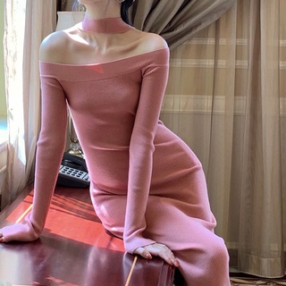 Đầm Dệt Kim Hở Vai Quyến Rũ Thời Trang
