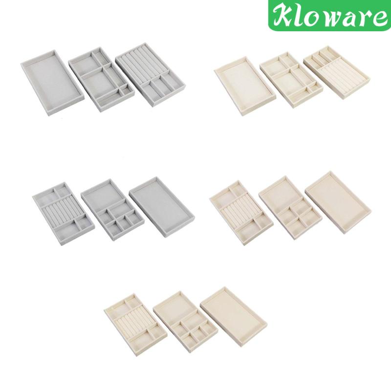 Bộ 3 Khay Trưng Bày Trang Sức / Đồng Hồ / Ngăn Kéo Tiện Dụng Cho Nữ