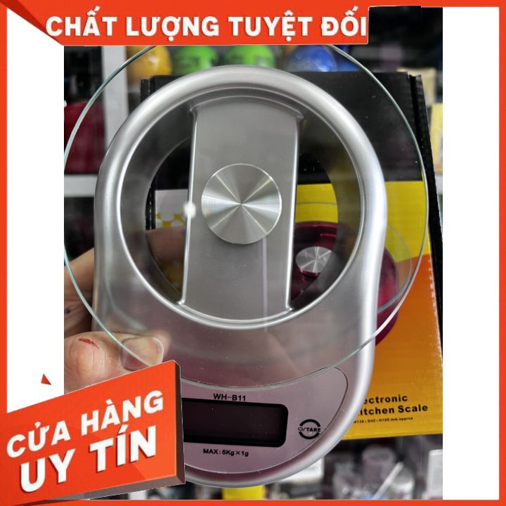 Cân Điện Tử ĐA NĂNG  Nhà Bếp Mini  WH-B11 Mặt Kính Cường Lực đế màu bạc Độ Chính Xác Cao Tặng Kèm Pin (hàng giao y hình)