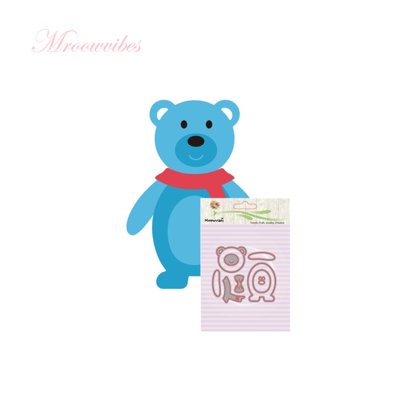 Khuôn Cắt Giấy Làm Từ Kim Loại Hình Gấu Trang Trí Scrapbook