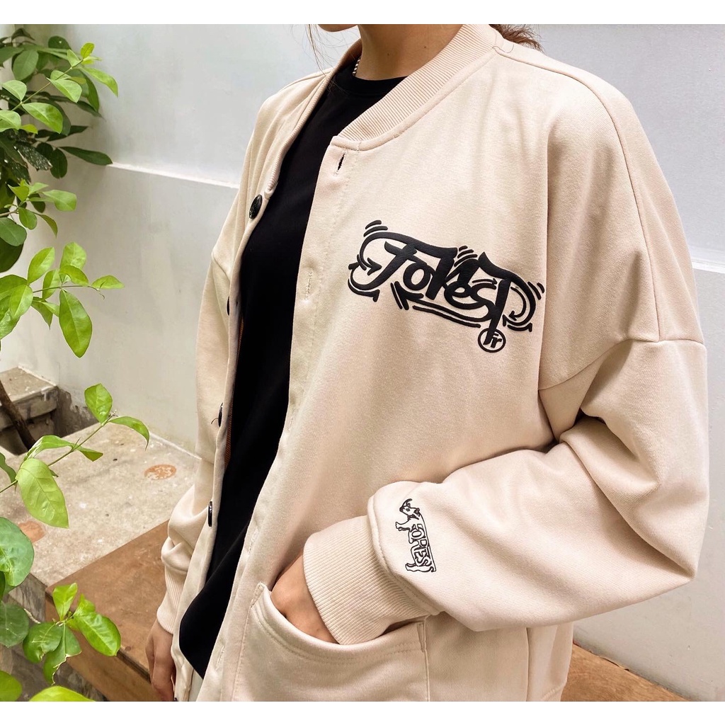 Áo khoác Cardigan nữ màu tan chất nỉ Forest