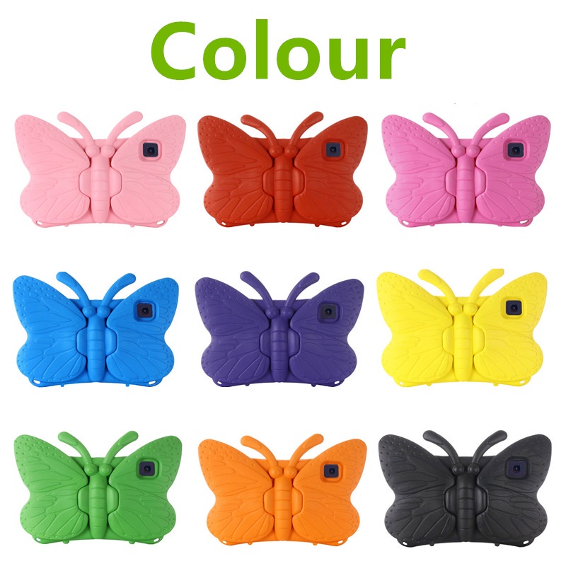 For Samsung Galaxy Tab A8 10.5 Inch 2021 SM-X200 SM-X205 Cute Kids Case Shockproof EVA Butterfly Bracket Tablet Protective Cover