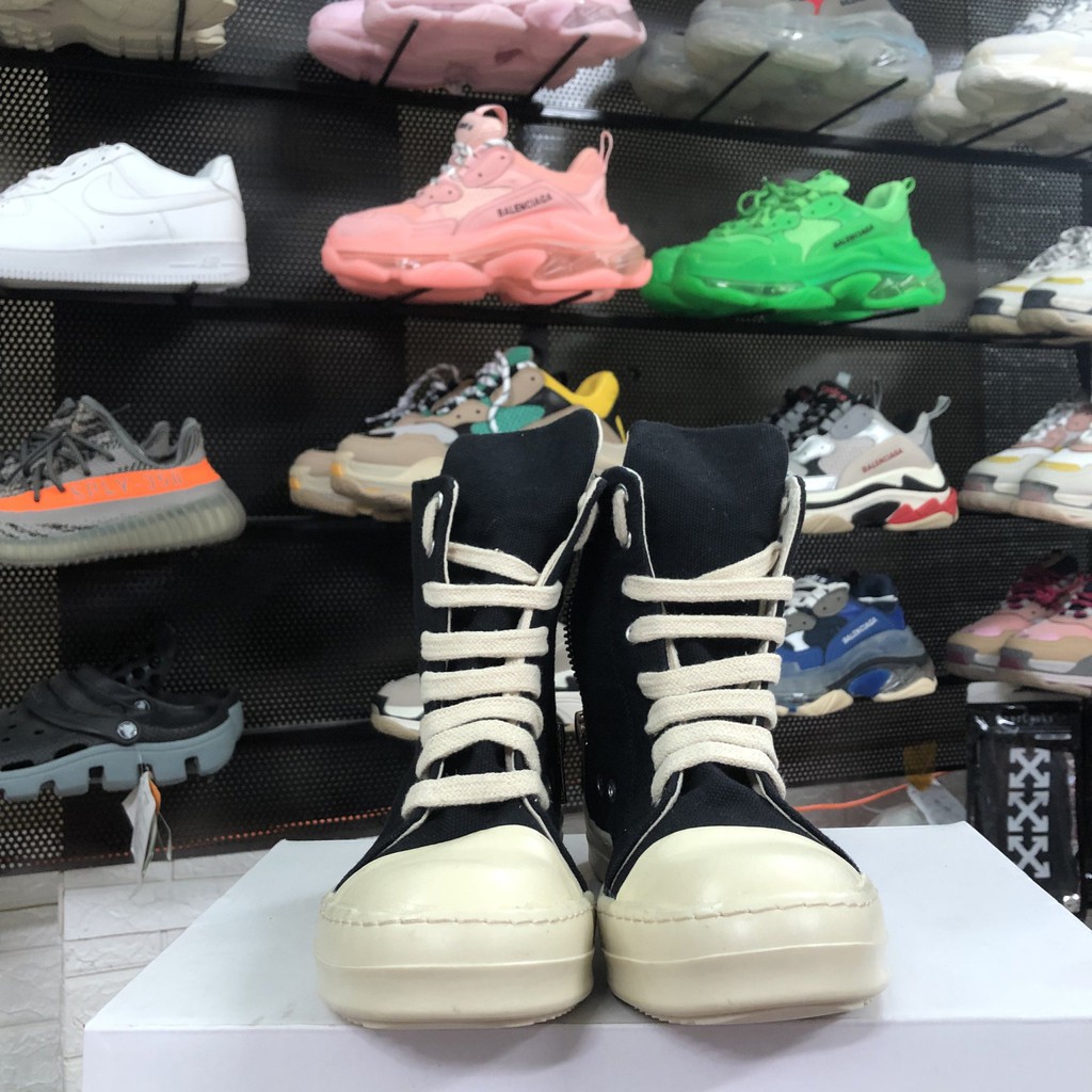 Giày Rick Owen Cao Cổ [SALE SỐC] Giầy Sneaker Rick Owens Cao Cổ Đen Full Size (36-43)