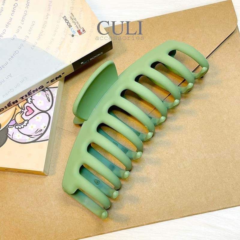 Kẹp tóc càng cua nhiều răng màu trà sữa size to nhiều kiểu phong cách hàn quốc