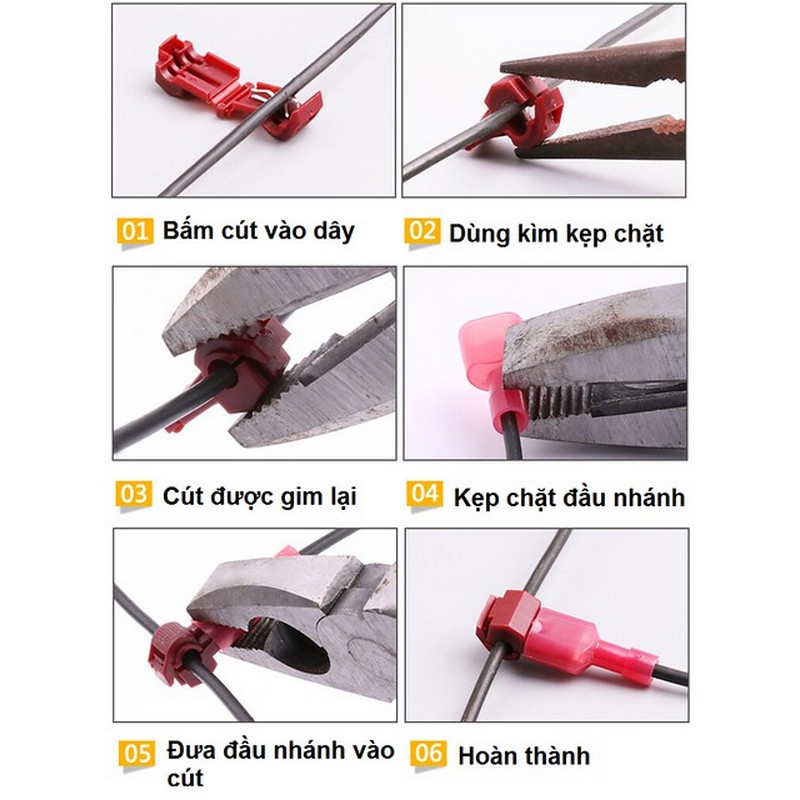20 chiếc cút nối dây điện chữ T2, T3 phân nhánh dùng cho dây 0.75-5mm2