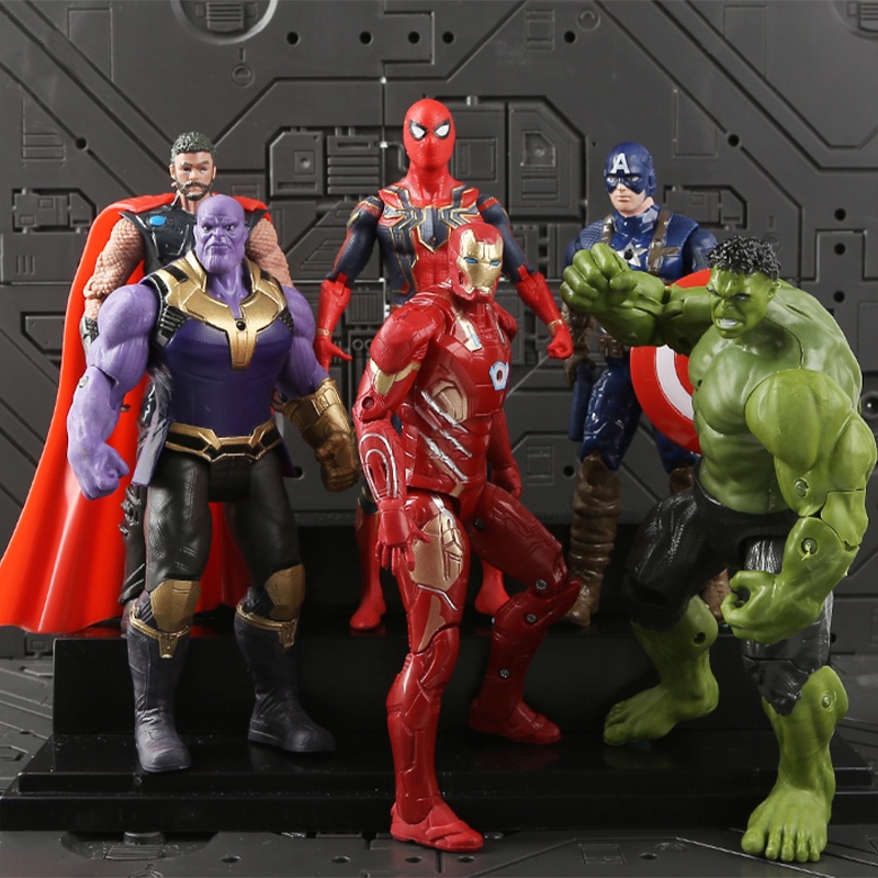 MH19 - Mô Hình 14 Siêu Anh Hùng Marvel Thor Iron Man Thanos Spider man Hulk Captain America Vision Hulkbuster