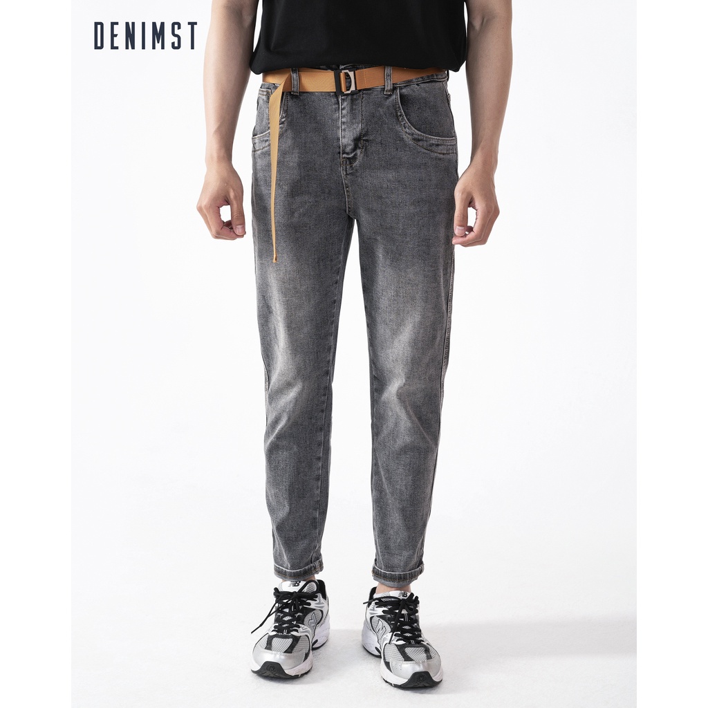 Quần Jeans Nam Xám Khói Cao Cấp DENIMST 8502 Dáng Carrot Fit