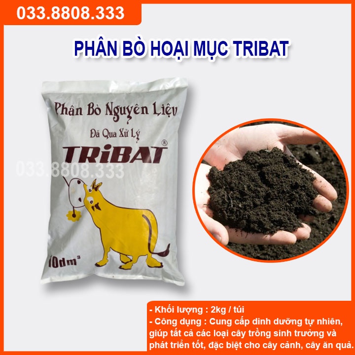 Phân Bò Tribat  đã quy xử lý 3kg chuyên dùng cho cây cảnh rau hoa màu