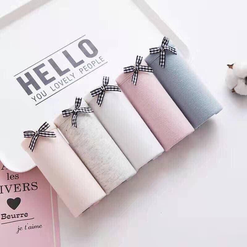 Quần lót nữ cotton đính nơ, màu dịu dàng nữ tính