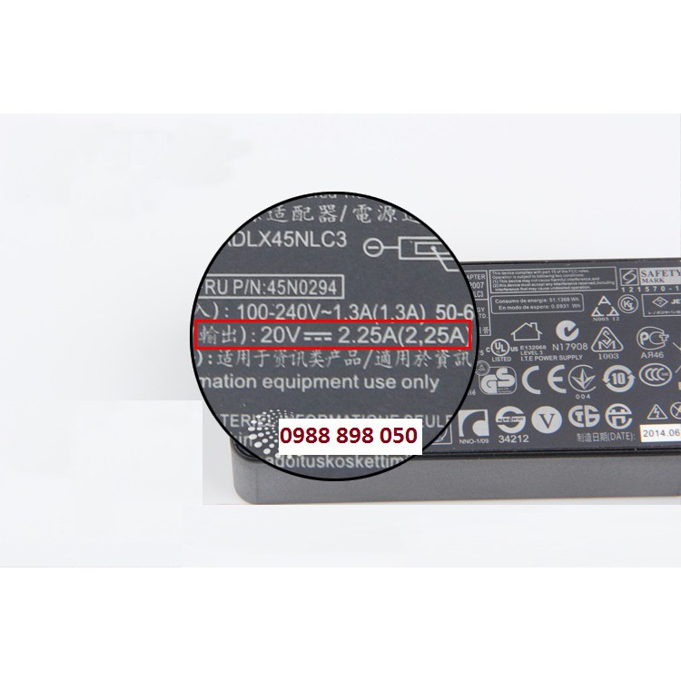 SẠC LAPTOP LENOVO 20V-2.25A CHÂN VUÔNG USB BẢN GỐC